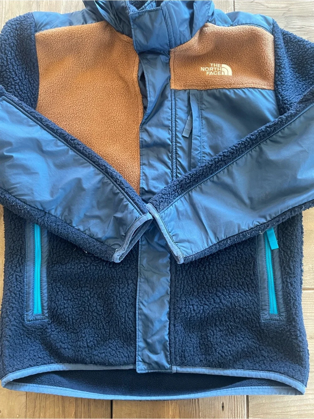 The North Face Kids Navy & Brown Puffer-Panel Fleece Jacket